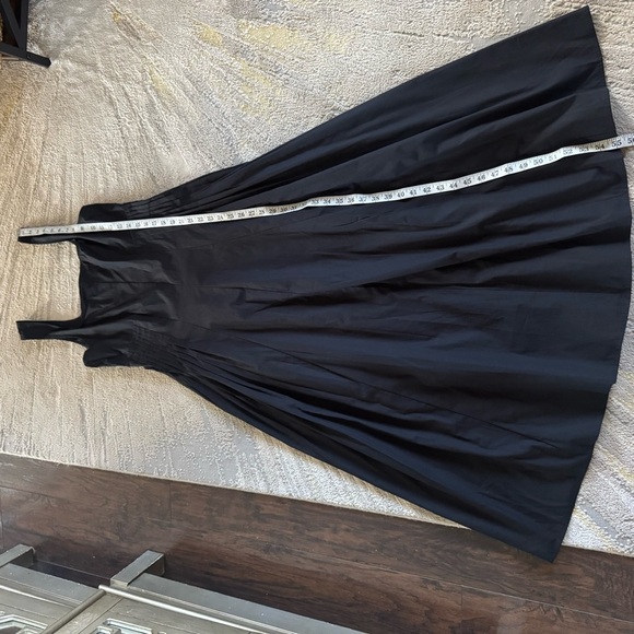 ASOS black long maxi dress square neck pleat waist smocked back 10 - Picture 10 of 16